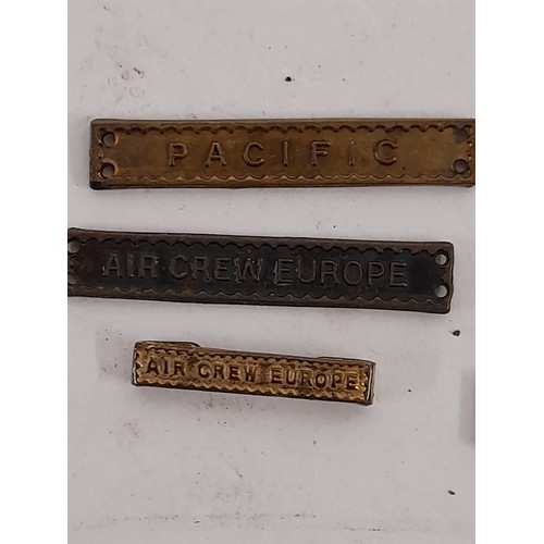 186 - 6 x Medal Name Bars To Include Air Crew Europe Etc