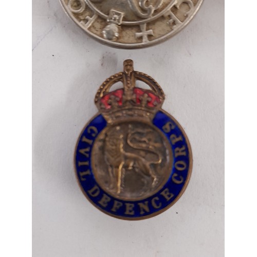 189 - 3 x Badges, Home Guard, Civil Defence and  Loyal Service