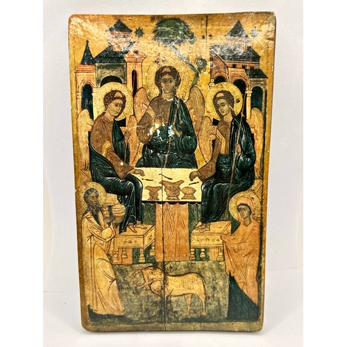 251 - Three Religious Icons On Wood. Largest 21cm x 13cm.  (3)