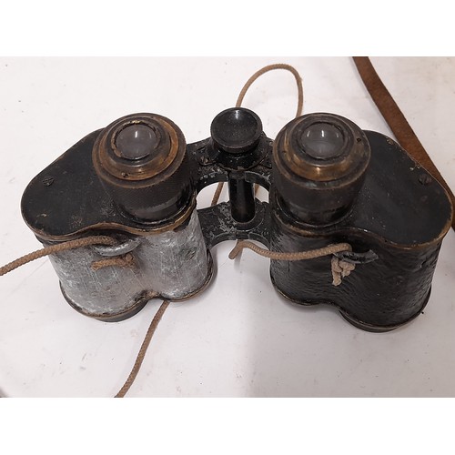 321 - 2 pairs of Binoculars, one marked Military Stereo 8x30 crown optical company Rochester USA, the othe... 