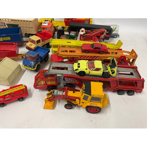 429 - Quantity Of Di-Cast Toy Cars Matchbox Transporters  , Corgi Lamborghini  Crane Etc. Box