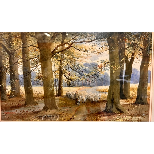 266 - Framed Water colour Painting Of Country Scene On The Henry Bambridge Estate, Signed Bottom Left. 66c... 