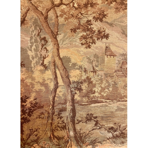 268 - Similar to last lot French Vintage Framed Tapestry Of Country Side Scene. 77cm x 62cm.