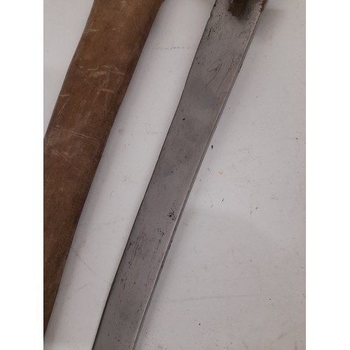 345 - Tulwar Sword and Scabbard, blade 75cm long