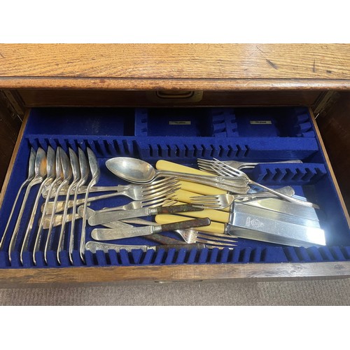 433 - Cutlery Box With Various Contents. 55 X 43 X 31 cms