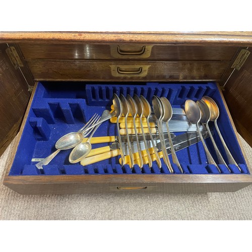 433 - Cutlery Box With Various Contents. 55 X 43 X 31 cms