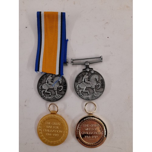 358 - Two Pairs Of Copy WW1  Medals (4)