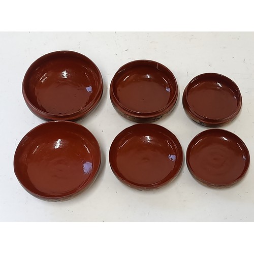 471 - Burmese Japan Yun Lacquer Nesting Boxes set of 3, largest 10cm diameter x 7cm high