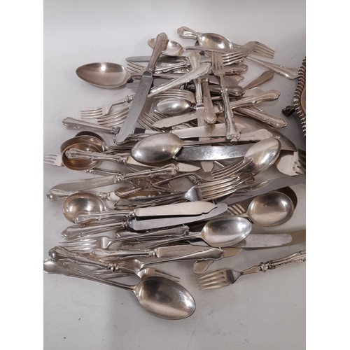 281 - Quantity of Cutlery and a Plated silver Tray 36cm diameter