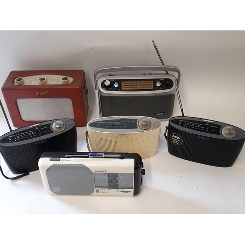 283 - 5 x Vintage Roberts Radios and a Vintage Sony Radio