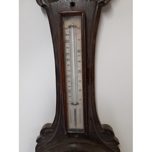 287 - Wall Barometer by Short and Mason with Dial Advertising Harry Hall London, 86cm long