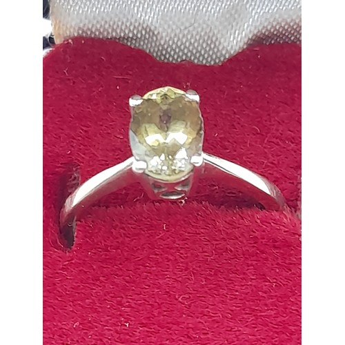 488 - 9ct Gold Ring With Single  Citrine Stone, 2.4 grams Size N 1/2.