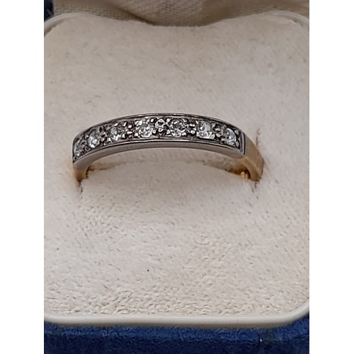 494 - 9ct Gold Half Eternity Ring. 3.5 grams Size N 1/2