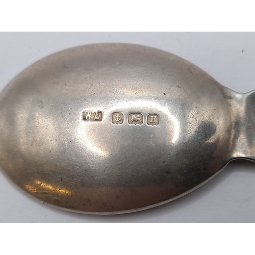 509 - Silver Hallmarked Tea Caddy Spoon with Mouse Decoration 20.7 grams