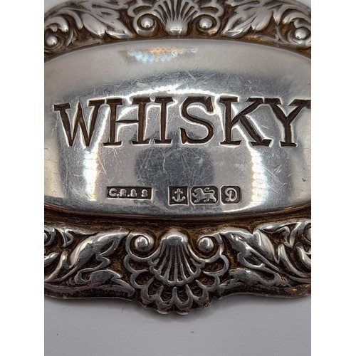 510 - Silver Hallmarked Whisky Decanter Label, 12grams