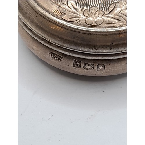 514 - Silver Hallmarked Pill Box, 13.8 grams