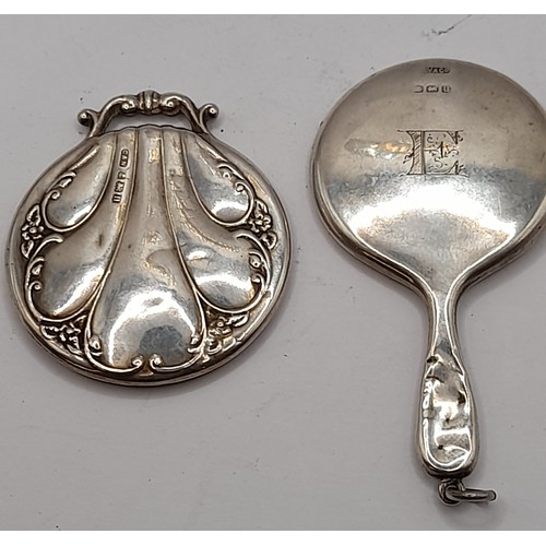 520 - 2 x Silver Hallmarked mirrors, total weight 15 grams