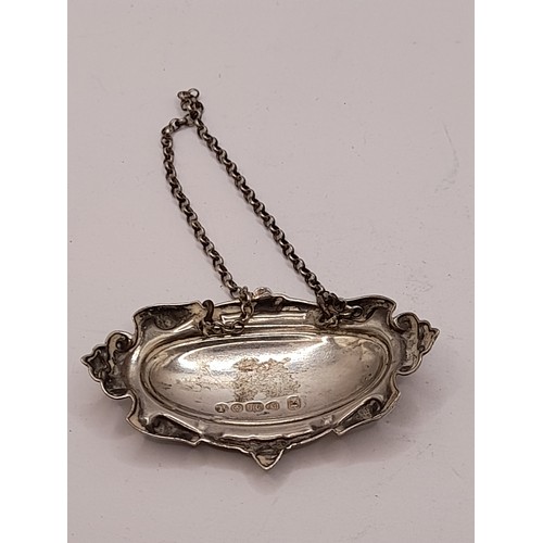 529 - Silver Hallmarked Sherry Decanter Label, 11.2 grams