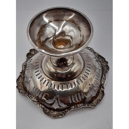 533 - Silver Hallmarked pierced pedestal dish, 30 grams