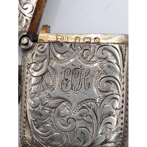 542 - Silver Hallmarked Vesta Case with monogram, 15.1 grams