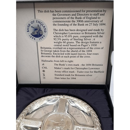 569 - Britannia Silver (95.8%) Bank of england Presentation Dish in Presentation Box, 60 grams