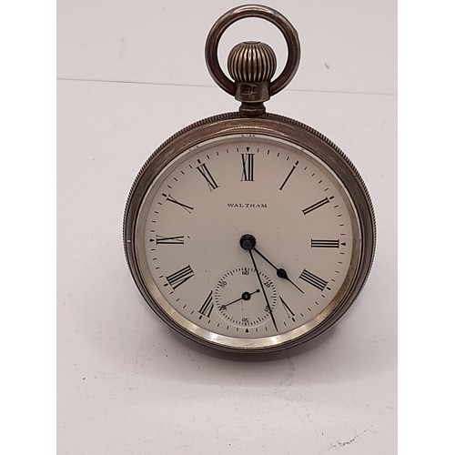 580 - Silver Cased Waltham Pocket Watch