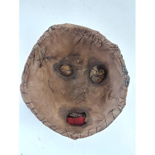 165 - Tribal Mask, Painted Cloth Round Mask,24cm diameter