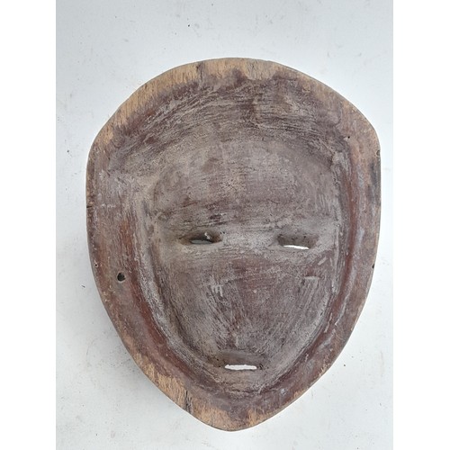 174 - Tribal Mask, Carved wood Mask with white face, 22cm x 18cm