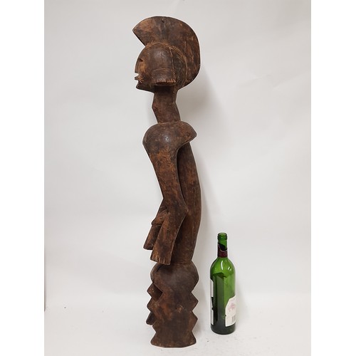 185 - Tribal Figure, Very Tall Carved Wood Tribal Figure, 91cm high