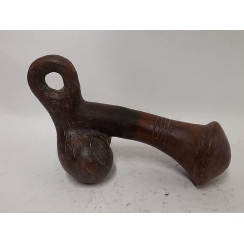 187 - Tribal Terracotta  Phallus, 20cm high x 31cm long