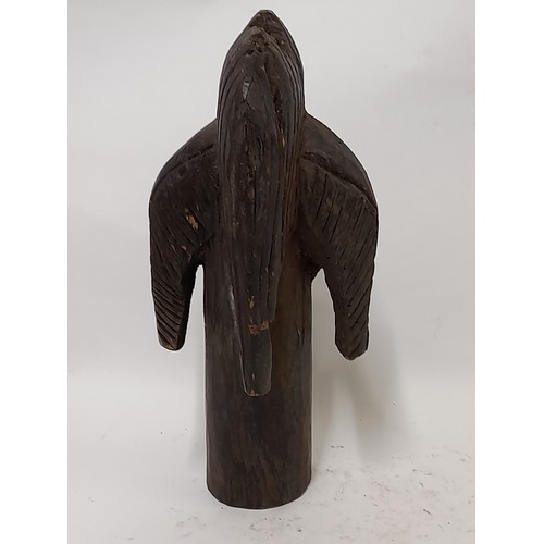 192 - Tribal Carved Wood Head on Pedestal, 31cm high