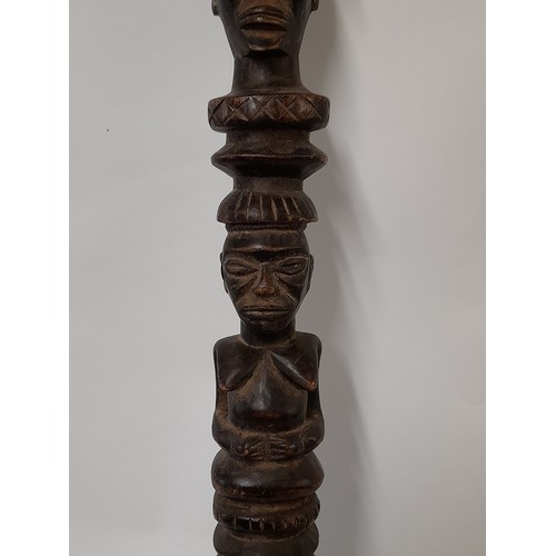 197 - Tribal, Carved wood  Lwena Scepter, 93cm long