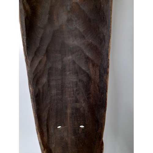 202 - Tribal Carved wood Long Face mask with colourful design, 93cm long