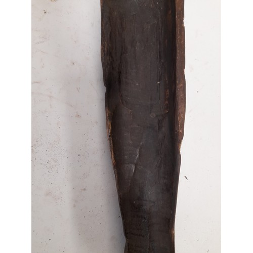 226 - Tribal Carved wood long face mask. 32cm long