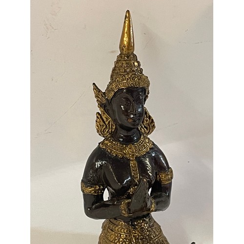 54 - Bronze Praying Buddha Figure. 14.5 cms