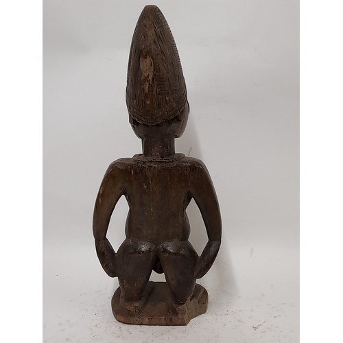 238 - Tribal Figure, Standing Tribesman with Conical head dress, 38cm high