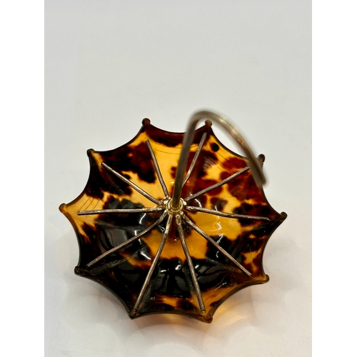 12 - Antique Novelty Tortoiseshell Umbrella. 6.5cm x 5cm.