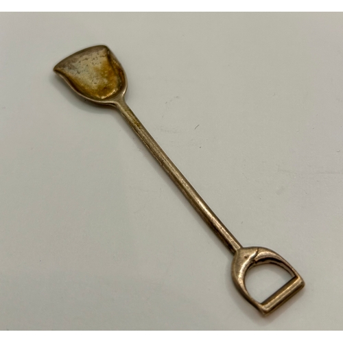 13 - Novelty Silver Hallmarked Coal Stoking Shovel. 8cm x 1.5cm, 6.24Grams.