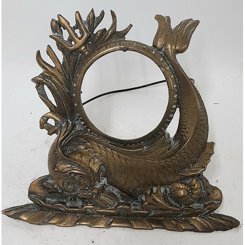 267 - Bronze Photo Frame, with mythical sea creature decoration, 17cm x 19cm