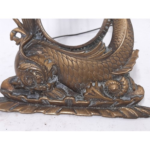 267 - Bronze Photo Frame, with mythical sea creature decoration, 17cm x 19cm