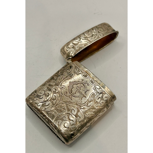 40 - Silver Hallmarked Decorative Vesta Case. 5cm x 4cm, 31.56Grams.