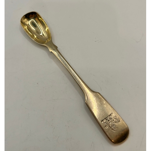 42 - Georgian Silver Hallmarked Spoon With Lion Crest. 13cm x 2cm, 19.2Grams.