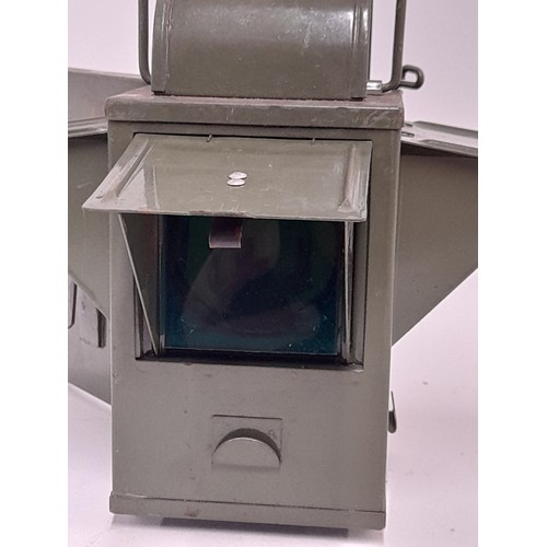 82 - Continental Military Signal Lamp with Oil Burner, 8cm x 8.5cm x 16cm