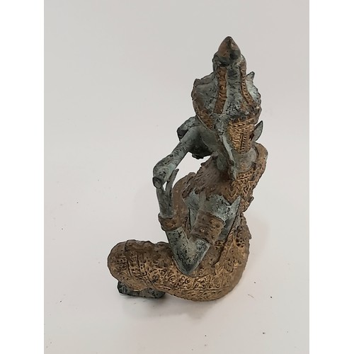 84 - Bronze Thai Musician in seated position, 14cm x 11cm