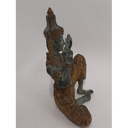 84 - Bronze Thai Musician in seated position, 14cm x 11cm