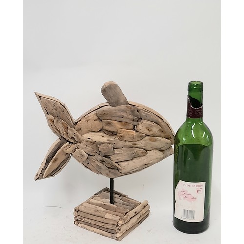 87 - Decorative Driftwood Fish on Stand, 30cm x 31cm