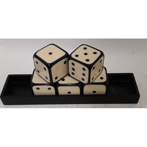 96 - Large Oversize Decorative Dice in a Tray. each dice measures 5.5cm x 5.5cm x 5.5cm