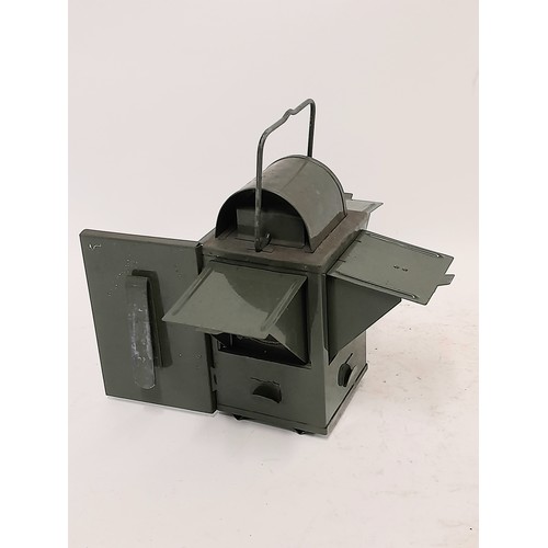 98 - Continental Military Signal Lamp with Oil Burner, 8cm x 8.5cm x 16cm