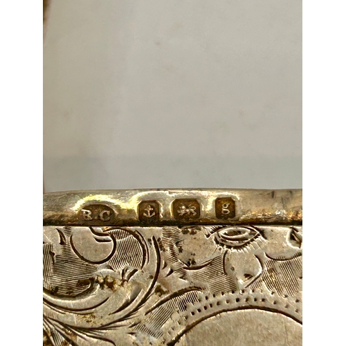 43 - Silver Hallmarked Decorative Vesta Case. 7cm x 5cm, 50.25Grams.