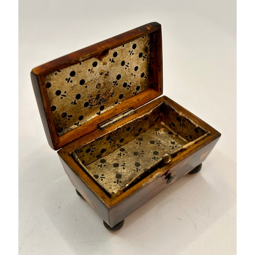 46 - Antique Miniture Tortoiseshell Casket. 5.5cm x 3cm x 3cm.